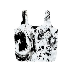 Pattern Color Painting Dab Black Full Print Recycle Bags (S) 