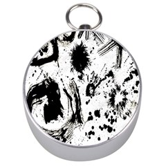 Pattern Color Painting Dab Black Silver Compasses