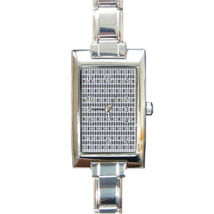 Pattern Grid Squares Texture Rectangle Italian Charm Watch