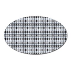 Pattern Grid Squares Texture Oval Magnet by Nexatart