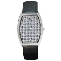 Pattern Grid Squares Texture Barrel Style Metal Watch by Nexatart