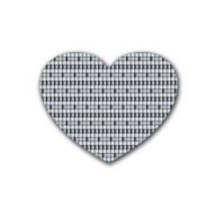 Pattern Grid Squares Texture Rubber Coaster (heart) 