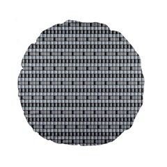 Pattern Grid Squares Texture Standard 15  Premium Flano Round Cushions by Nexatart