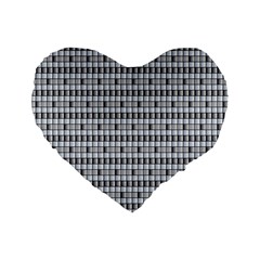 Pattern Grid Squares Texture Standard 16  Premium Flano Heart Shape Cushions by Nexatart