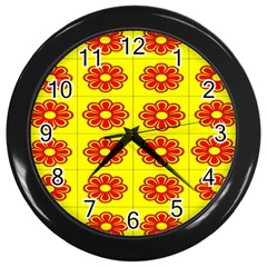 Pattern Design Graphics Colorful Wall Clocks (black) by Nexatart