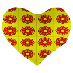 Pattern Design Graphics Colorful Large 19  Premium Flano Heart Shape Cushions