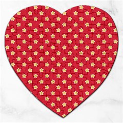 Pattern Felt Background Paper Red Jigsaw Puzzle (heart) by Nexatart