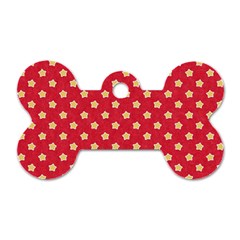 Pattern Felt Background Paper Red Dog Tag Bone (One Side)