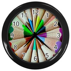 Pen Crayon Color Sharp Red Yellow Wall Clocks (black) by Nexatart