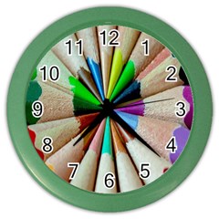 Pen Crayon Color Sharp Red Yellow Color Wall Clocks by Nexatart