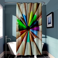 Pen Crayon Color Sharp Red Yellow Shower Curtain 36  X 72  (stall)  by Nexatart