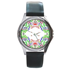 Holiday Festive Background With Space For Writing Round Metal Watch by Nexatart