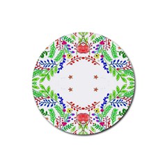 Holiday Festive Background With Space For Writing Rubber Coaster (round)  by Nexatart