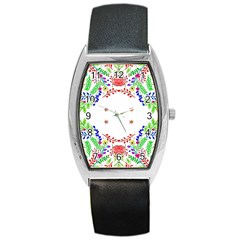 Holiday Festive Background With Space For Writing Barrel Style Metal Watch by Nexatart