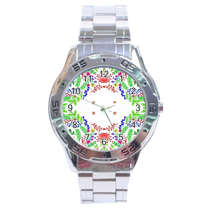 Holiday Festive Background With Space For Writing Stainless Steel Analogue Watch