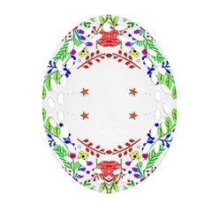 Holiday Festive Background With Space For Writing Oval Filigree Ornament (two Sides)