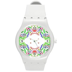 Holiday Festive Background With Space For Writing Round Plastic Sport Watch (m) by Nexatart