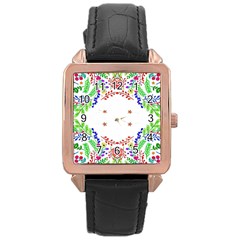 Holiday Festive Background With Space For Writing Rose Gold Leather Watch  by Nexatart