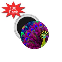 Peacock Abstract Digital Art 1 75  Magnets (100 Pack)  by Nexatart