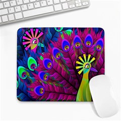 Peacock Abstract Digital Art Large Mousepads by Nexatart