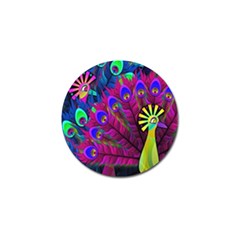 Peacock Abstract Digital Art Golf Ball Marker (4 Pack) by Nexatart