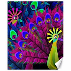 Peacock Abstract Digital Art Canvas 16  X 20   by Nexatart