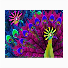 Peacock Abstract Digital Art Small Glasses Cloth (2-side) by Nexatart