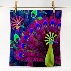 Peacock Abstract Digital Art Face Towel by Nexatart