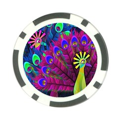 Peacock Abstract Digital Art Poker Chip Card Guard (10 Pack) by Nexatart