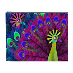 Peacock Abstract Digital Art Cosmetic Bag (xl) by Nexatart