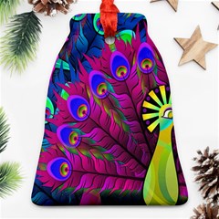 Peacock Abstract Digital Art Ornament (bell) by Nexatart