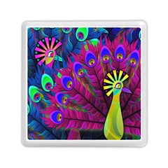 Peacock Abstract Digital Art Memory Card Reader (square)  by Nexatart