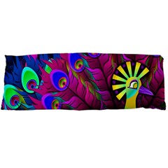 Peacock Abstract Digital Art Body Pillow Case Dakimakura (two Sides) by Nexatart