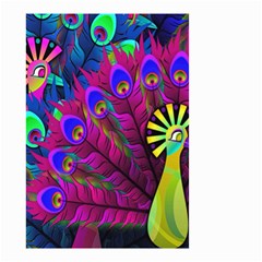 Peacock Abstract Digital Art Small Garden Flag (two Sides) by Nexatart