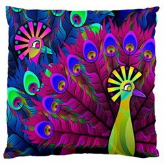 Peacock Abstract Digital Art Standard Flano Cushion Case (one Side) by Nexatart