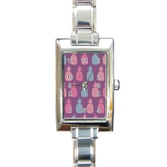 Pineapple Pattern  Rectangle Italian Charm Watch by Nexatart