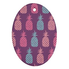 Pineapple Pattern  Oval Ornament (two Sides) by Nexatart