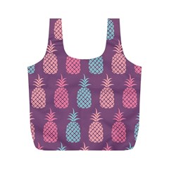 Pineapple Pattern  Full Print Recycle Bags (m)  by Nexatart