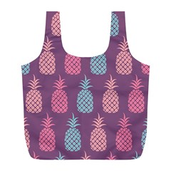 Pineapple Pattern  Full Print Recycle Bags (l)  by Nexatart