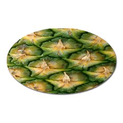 Pineapple Pattern Oval Magnet by Nexatart