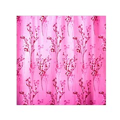 Pink Curtains Background Small Satin Scarf (square) by Nexatart