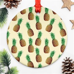 Pineapple Wallpaper Pattern Ornament (round) by Nexatart