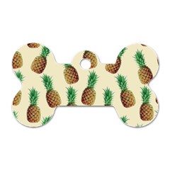 Pineapple Wallpaper Pattern Dog Tag Bone (two Sides) by Nexatart