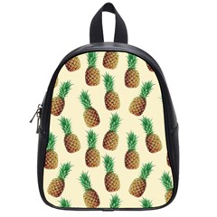 Pineapple Wallpaper Pattern School Bags (small)  by Nexatart