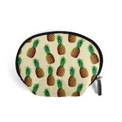 Pineapple Wallpaper Pattern Accessory Pouches (small)  by Nexatart