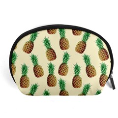 Pineapple Wallpaper Pattern Accessory Pouches (large)  by Nexatart