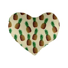 Pineapple Wallpaper Pattern Standard 16  Premium Flano Heart Shape Cushions by Nexatart