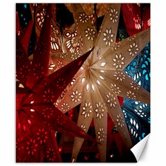 Poinsettia Red Blue White Canvas 8  X 10  by Nexatart