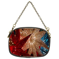 Poinsettia Red Blue White Chain Purses (one Side)  by Nexatart