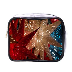 Poinsettia Red Blue White Mini Toiletries Bags by Nexatart